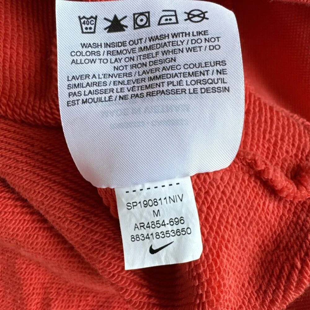 Vintage Y2K Nike Sportswear‎ NSW Block Logo Hoodie  Sweater - Mens Medium Orange